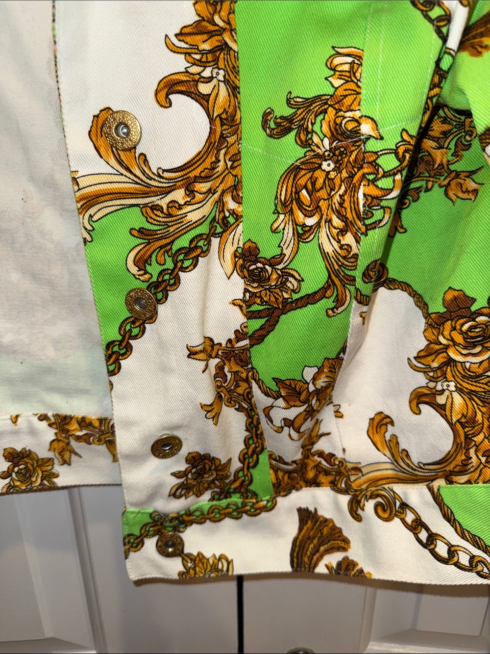 Kjordan Green & White Baroque Print Jacket - Picture 4 of 5